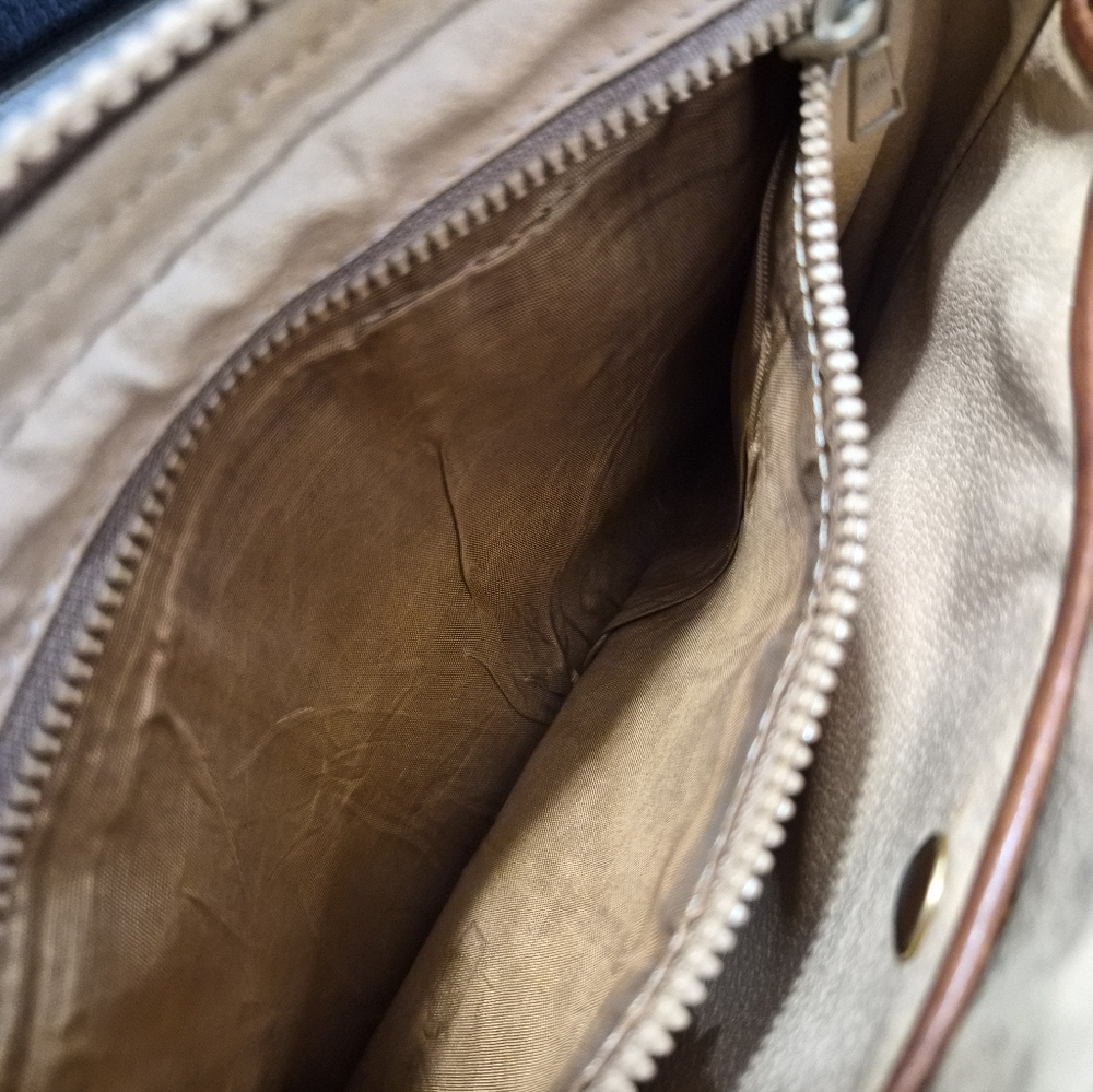 Celine Vintage Macadam Canvas Clutch – Brown Leather Trim - Picture 10 of 16